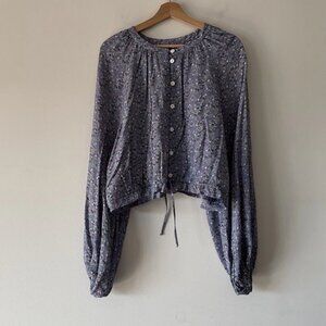 Christy Dawn X Madewell Floral Long Sleeve Peasant Blouse Size XL Feminine Boho